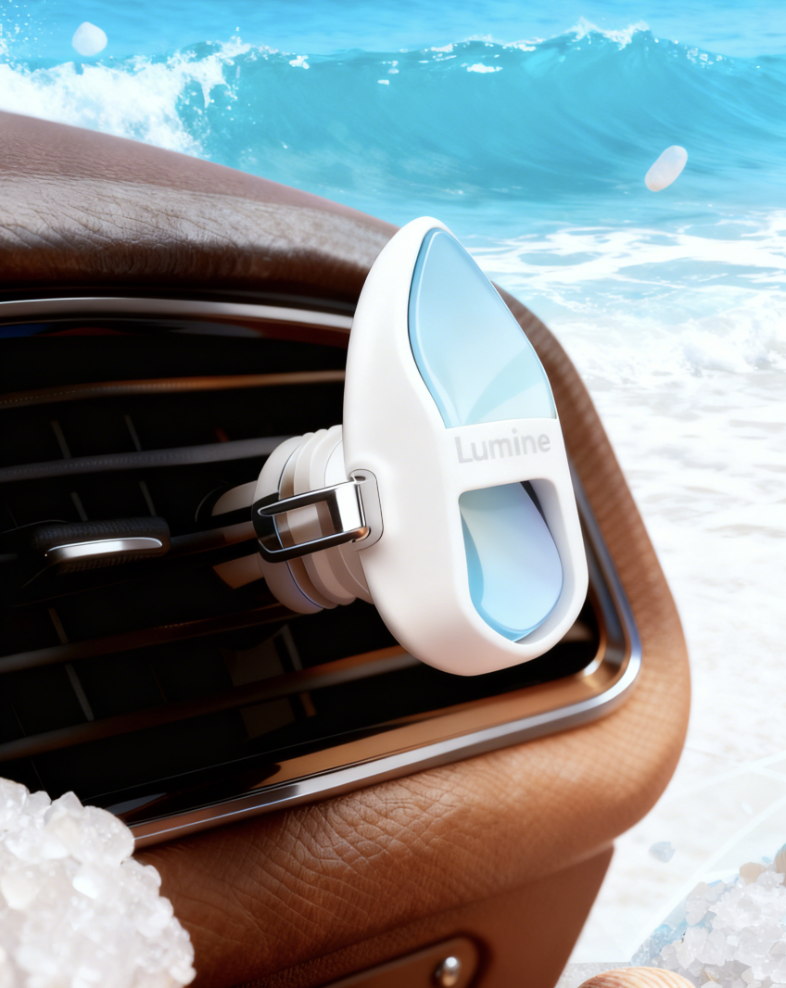 Lumine Sea Salt Car Diffuser — Fresh Marine, Citrus & Driftwood