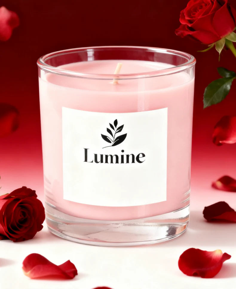 Classic Rose Soy Candle | Rose Scented Candle (Romantic Gift) | Lumine