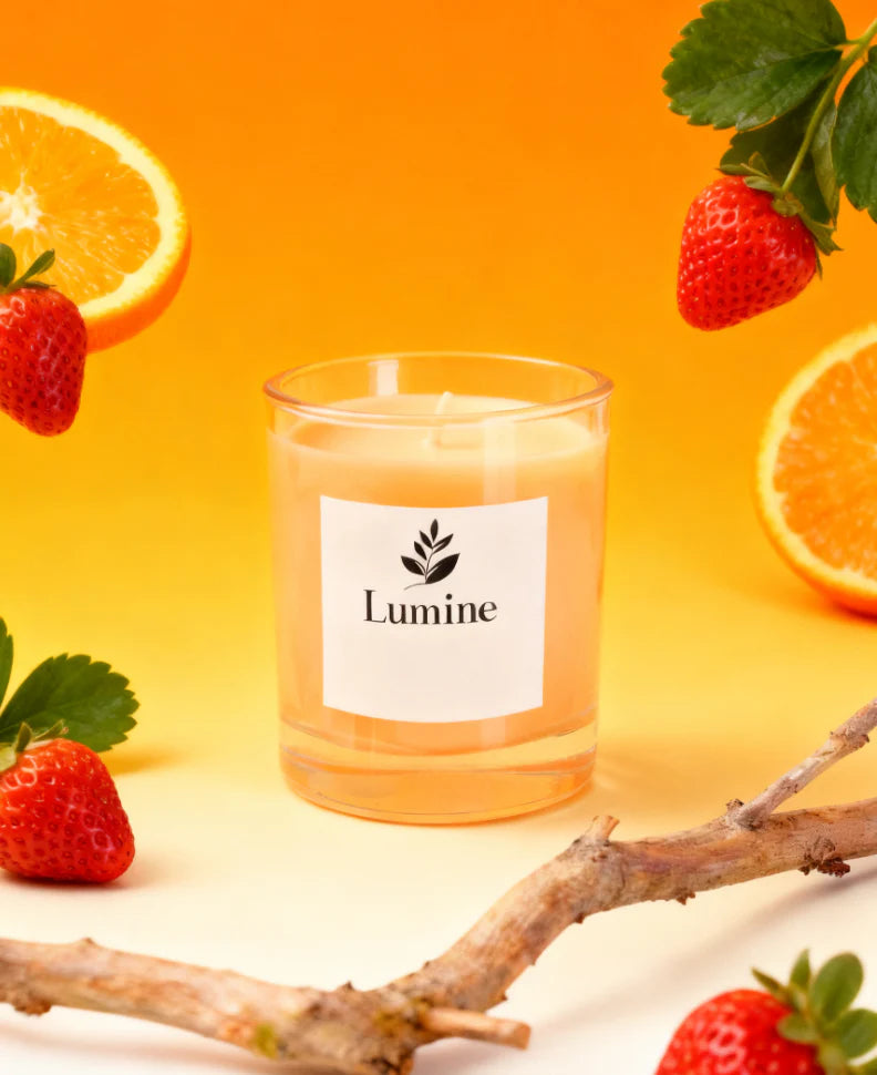 Berry Citrus Spark Soy Candle | Fruity Scented Candle (Berries & Citrus) | Lumine