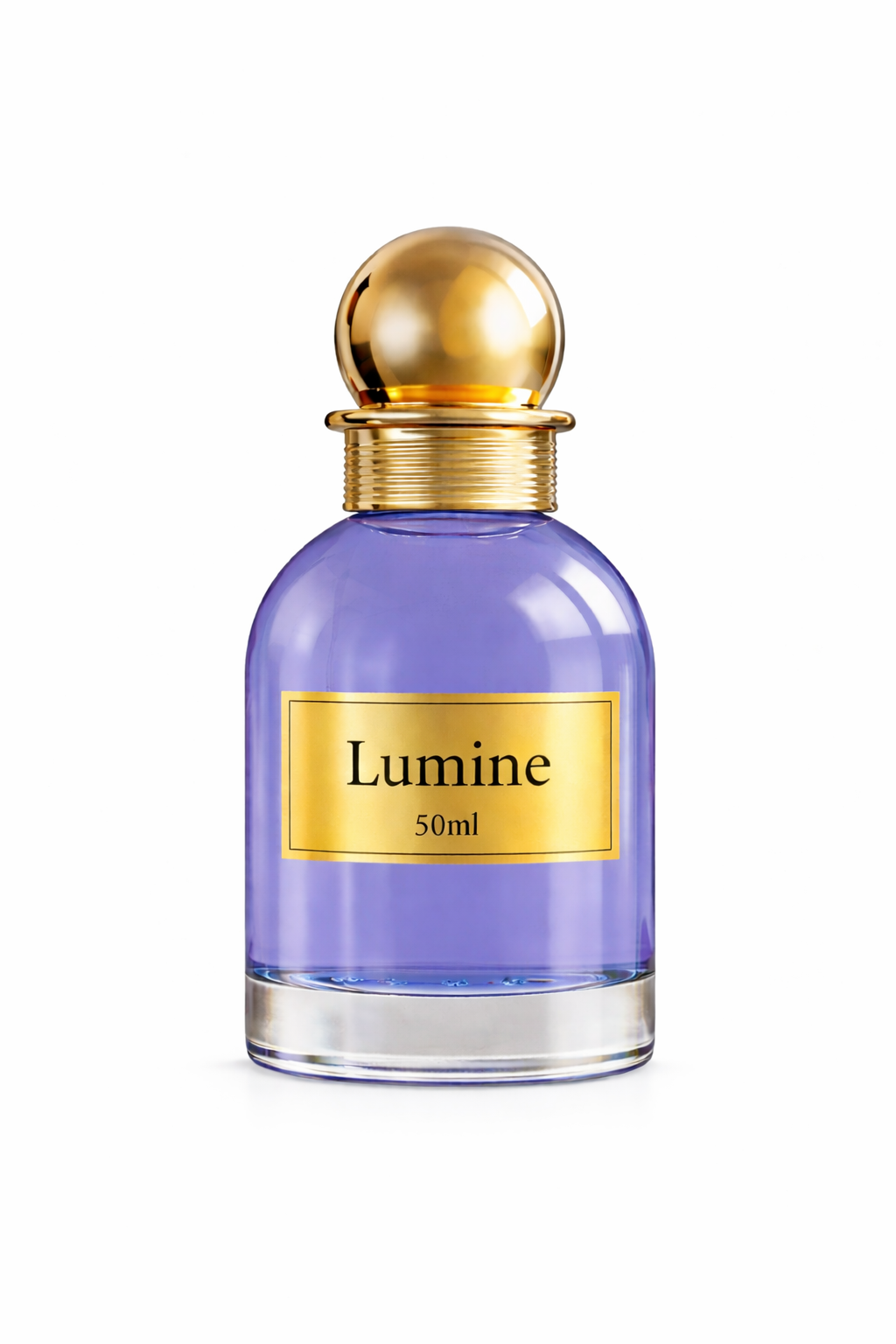 Lumine Ambrette & Pear 50ml perfume bottle on a pure white background.