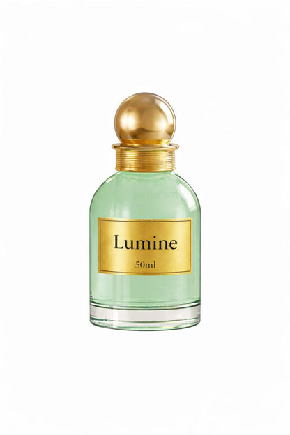 Lumine Mint & White Tea 50ml perfume bottle on a pure white background.