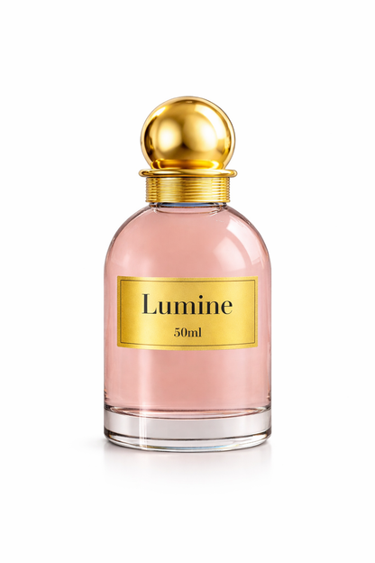 Lumine Neroli & Sandalwood 50ml perfume bottle on a pure white background.