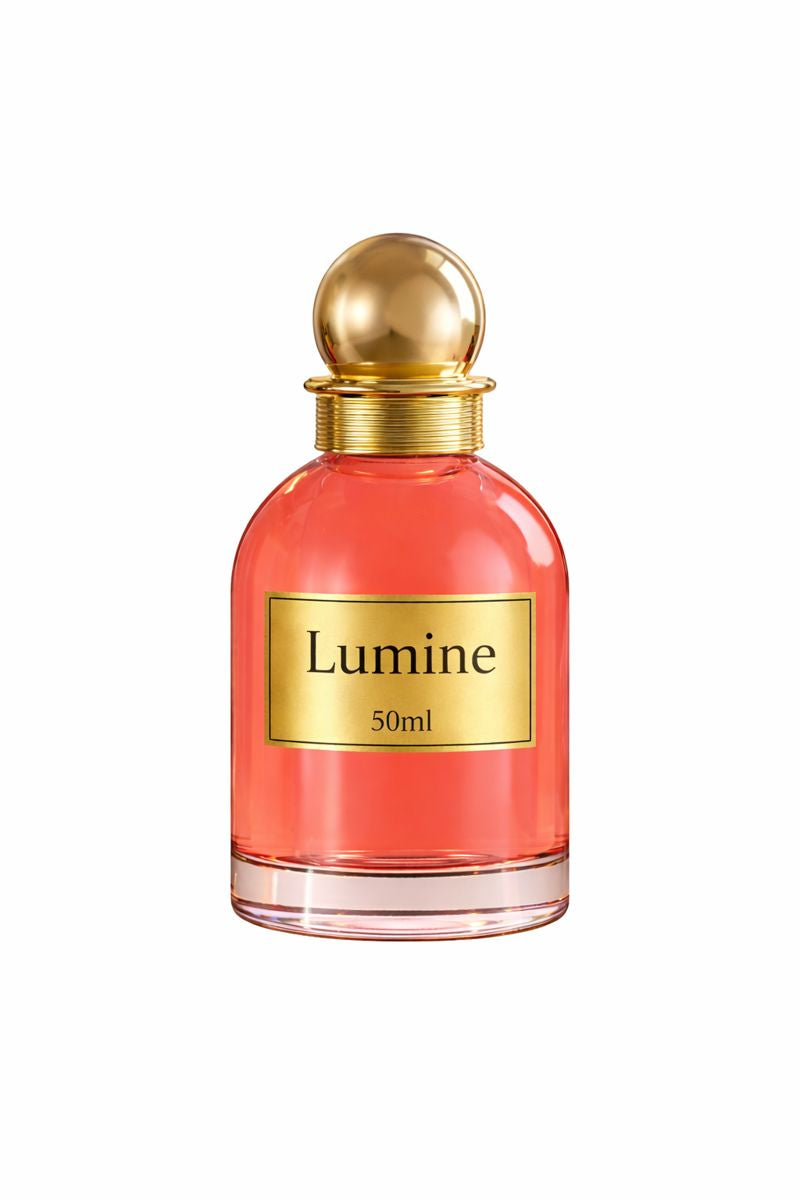 Lumine Passion Fruit & Orchid 50ml perfume bottle on a pure white background.