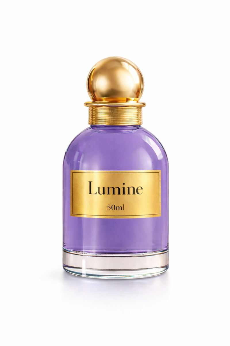 Lumine Pear & Cedar 50ml perfume bottle on a pure white background.