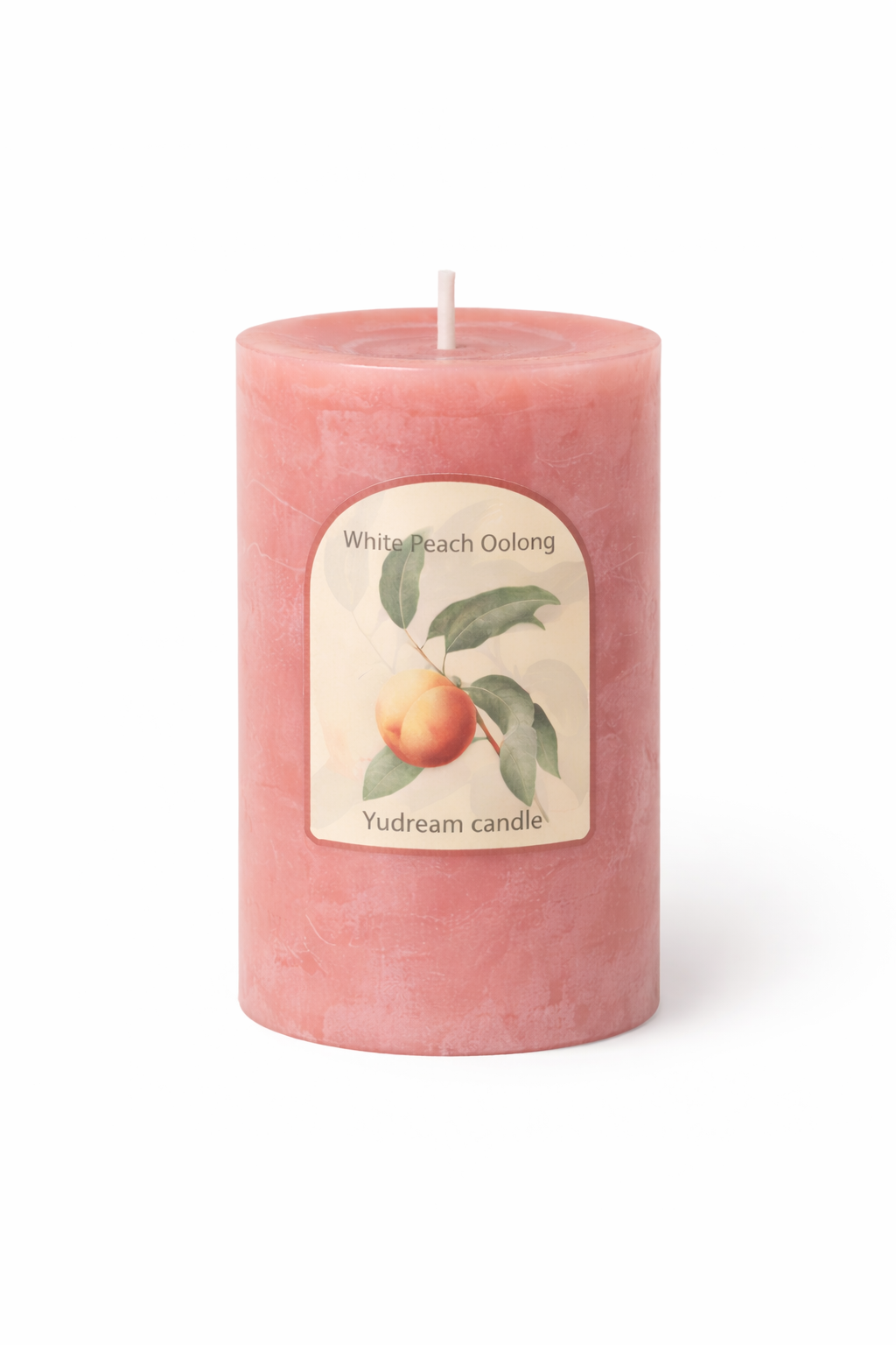 Front view of Lumine White Peach & Oolong soy wax candle (840g) on a white background.
